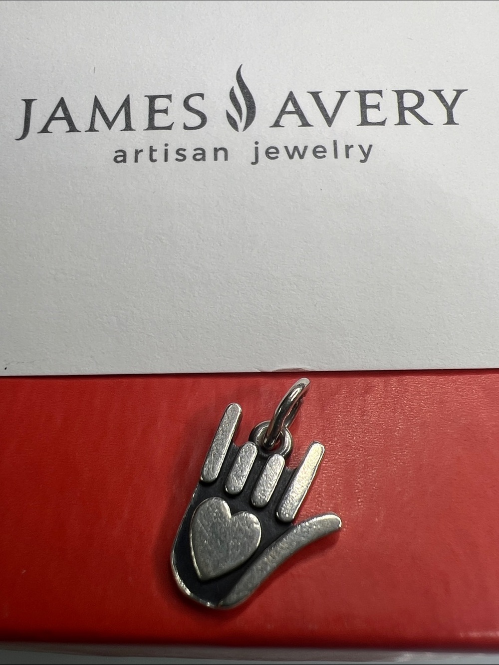 James Avery Silver Hand with Heart Charm RETIRED